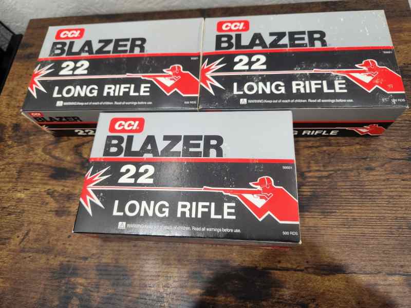  CCI Blazer 22lr 3  500rd bricks 1500rds total**