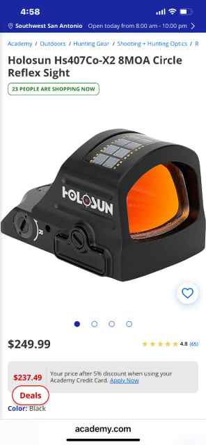 Holosun 407co X2 Red Dot