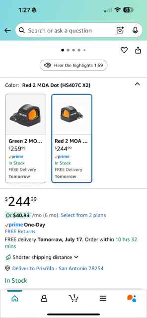Holoson 407c Green/Red dot