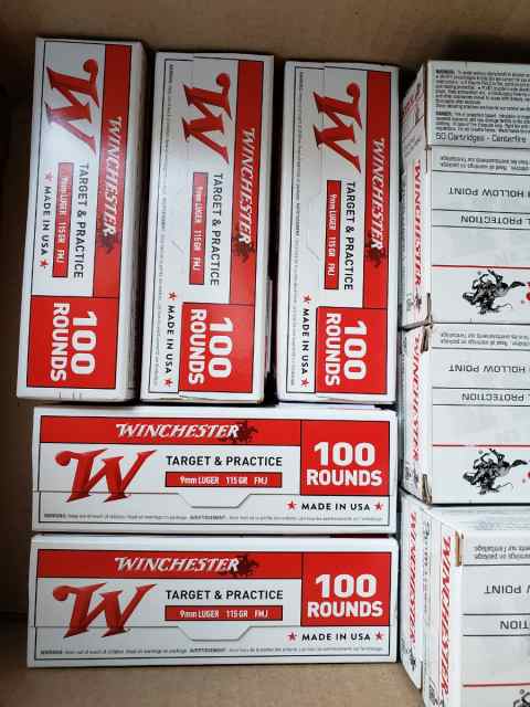 Winchester 9mm FMJ Brass Ammo