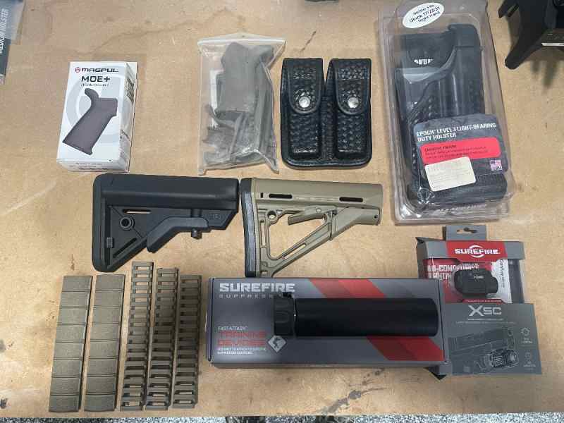 Bunch of Parts (Surefire, holsters, battlecomp,+)